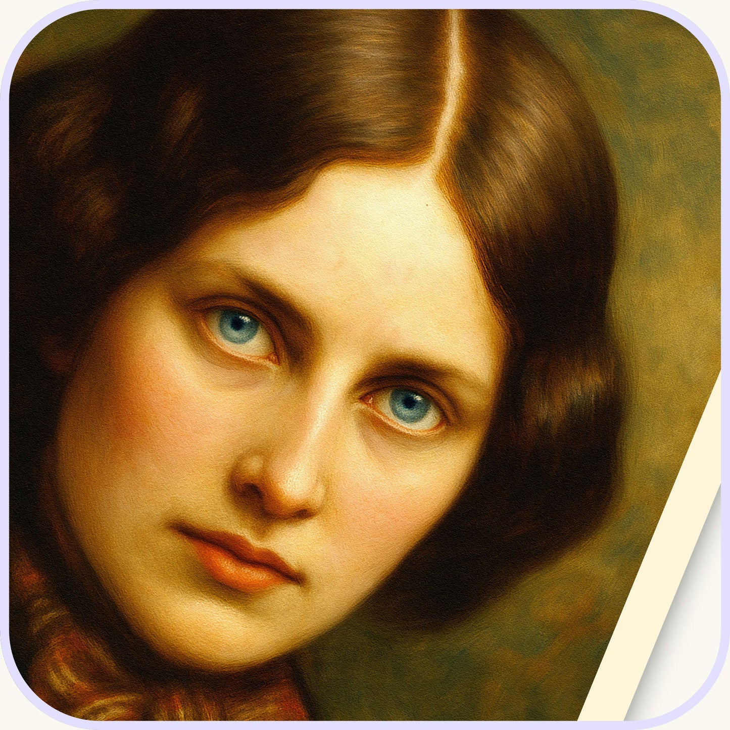 Original portrait of Charlotte Bronte in a detailed painting style