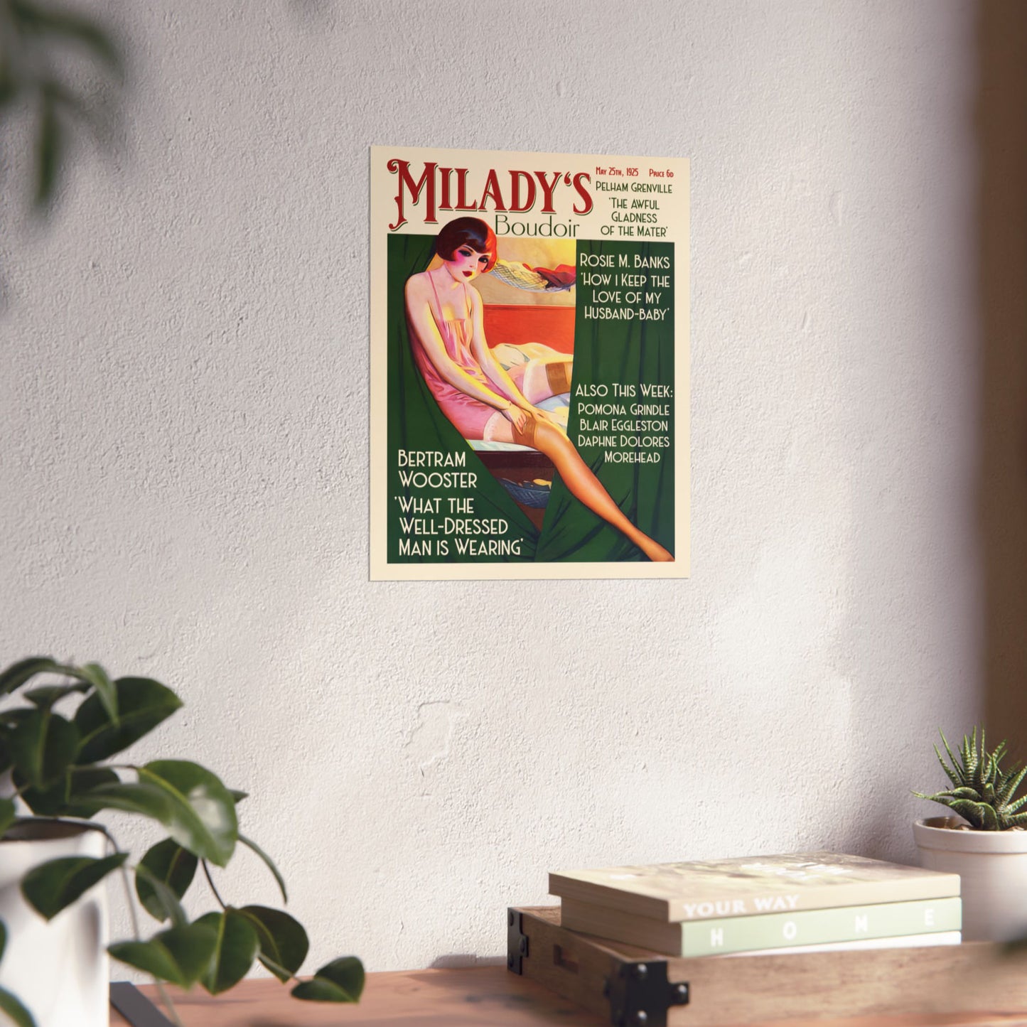 Milady's Boudoir Magazine Cover Print | 11x14 P.G. Wodehouse Poster | Unique Bertie Wooster Giclée Wall Art