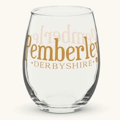 Pemberley Stemless Wine Glass Jane Austen Pride and Prejudice