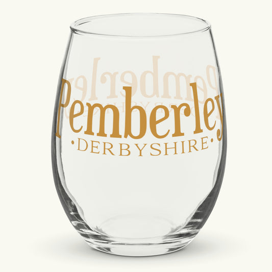 Pemberley Stemless Wine Glass Jane Austen Pride and Prejudice