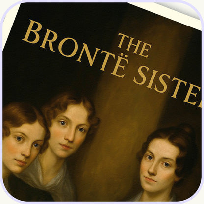 Poster of 'The Bronté Sisters' with portraits of three women on a dark background.