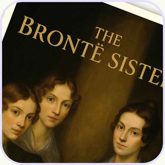 Poster of 'The Bronté Sisters' with portraits of three women on a dark background.