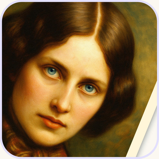 Original portrait of Charlotte Bronte in a detailed painting style
