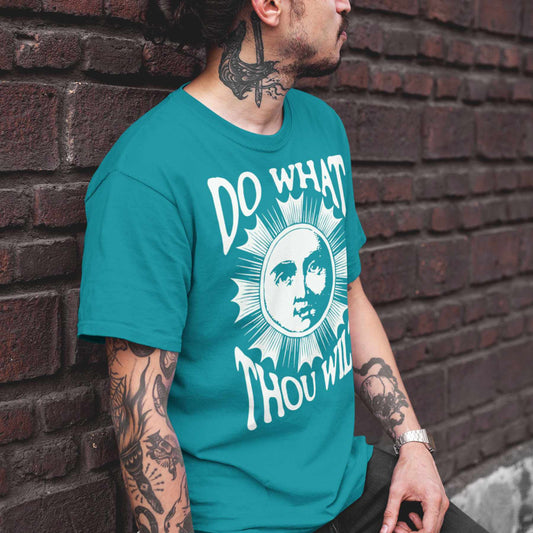 Do What Thou Wilt T-Shirt – Occult Sun & Moon Design (Aleister Crowley Inspired) Tee