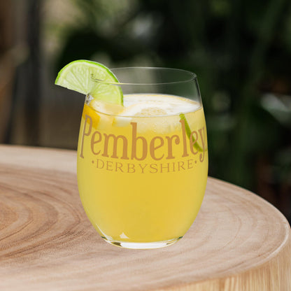 Pemberley Stemless Wine Glass Jane Austen Pride and Prejudice