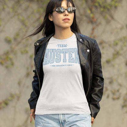 Team Austen Regency Era Varsity T-shirt | Unique Jane Austen Blue Gingham Tee